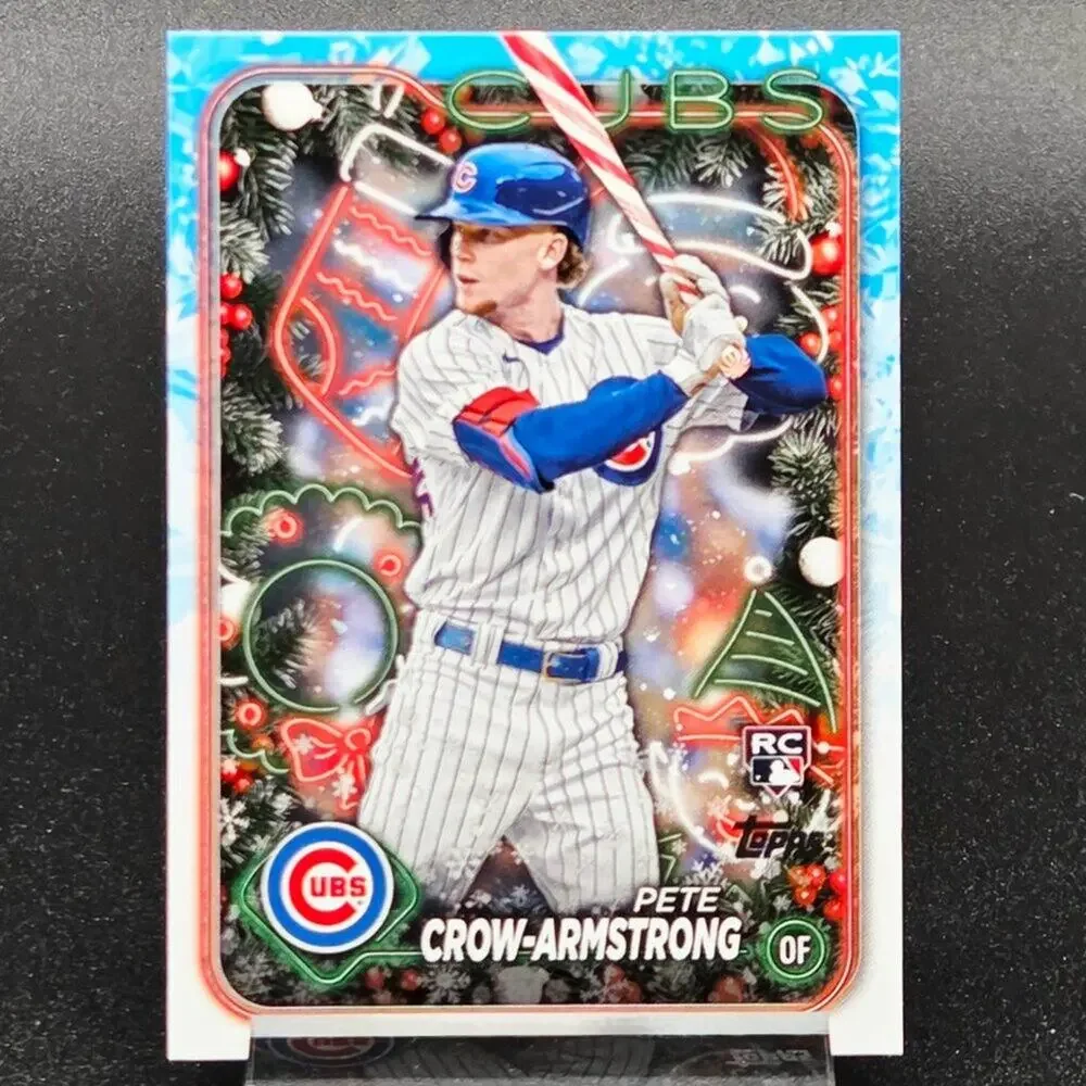 Pete Crow-Armstrong Holiday SSP Candy Cane Bat RC Chicago Cubs Star